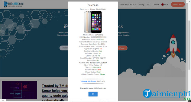 web check imei iphone uy tin va chinh xac nhat