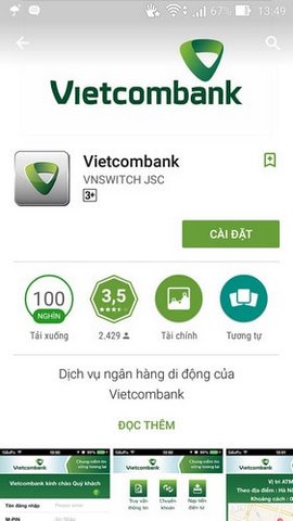 Cài đặt và kích hoạt Vietcombank mobile Banking trên Android