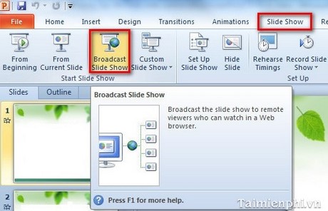 Hướng dẫn tạo file trình chiếu online bằng PowerPoint 2010