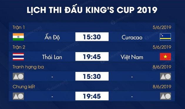 lich thi dau king's cup 2019