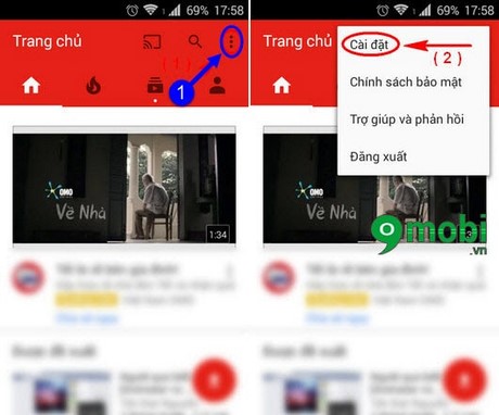 xoa lich su youtube iphone