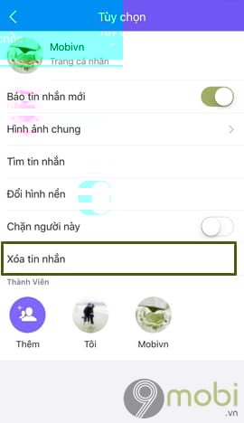 xoa tin nhan zalo