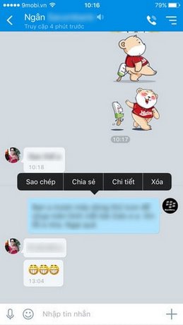 xoa tin nhan zalo