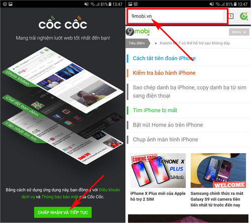 how to listen to videos on the web to watch movies in coc coc on android phone iphone 2