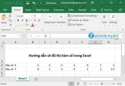 cach ve do thi ham so trong excel
