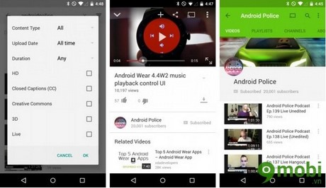 Youtube cho Android 5.0 Lollipop