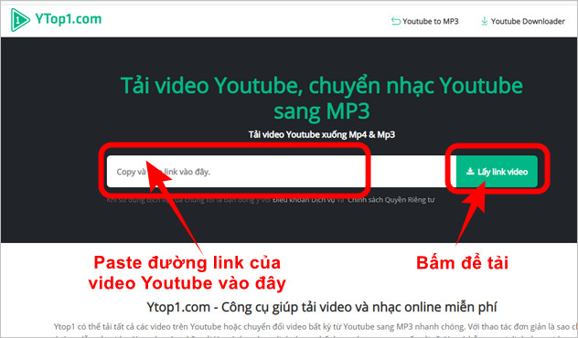 Ytop1.com - Tải video Youtube, chuyển video Youtube sang MP3 không quảng cáo