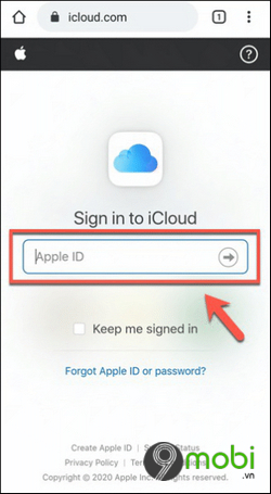 cach dang nhap icloud apple tren android