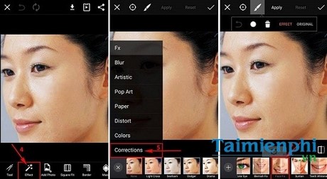 Làm mịn da bằng PicsArt trên điện thoại Android