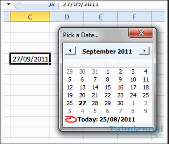 Pop up Excel Calendar