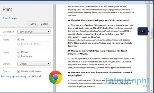Save as PDF for Chrome