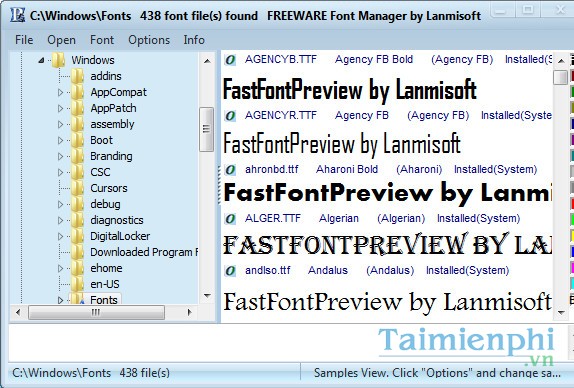 fast font preview