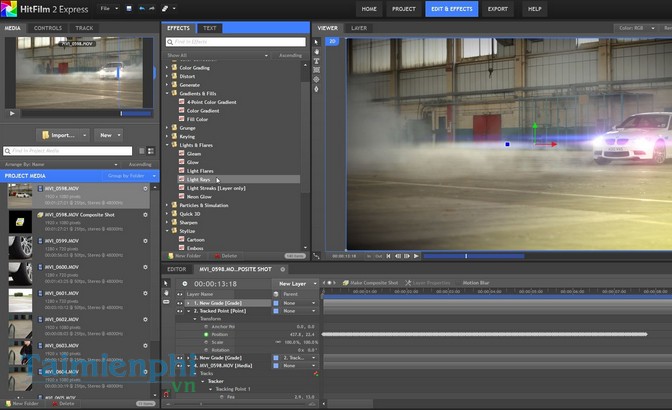 Download HitFilm 2 Express .43344 (64bit) - Tạo video chuyên n