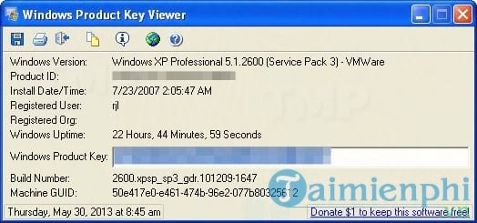 Download Windows Product Key Viewer 1.07 - Hiển Thị Product Key Trên M