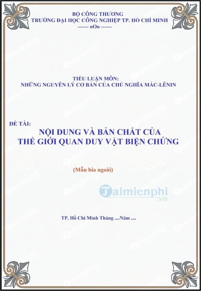 Mẫu Bìa Tiểu Luận Đẹp Nhất, Dùng Cho Sinh Viên -Taimienphi.Vn