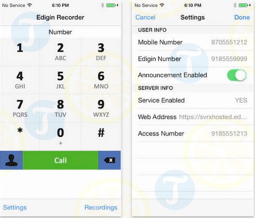 Edigin Call Recorder cho iPhone