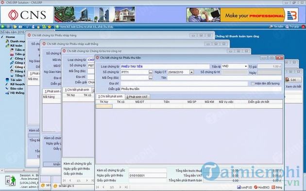 Phần mềm quản trị nguồn lực doanh nghiệp CNS Accounting Professional