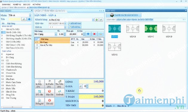 Phần mềm quản lý sân bóng đá mini Phú Lợi