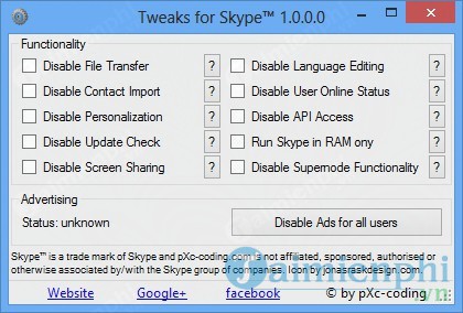 Tweaks for Skype™