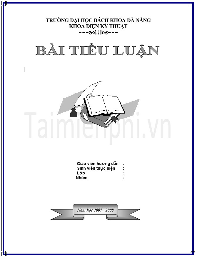 Tải Mẫu bìa Word đẹp nhất làm luận văn, báo cáo, bài tiểu luận -taimie