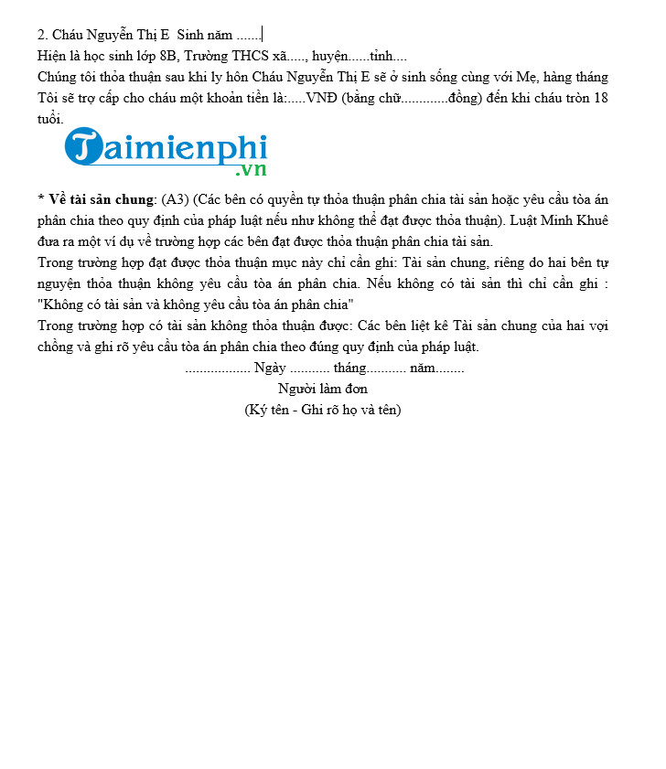 Không nộp đơn ly hôn năm 2019