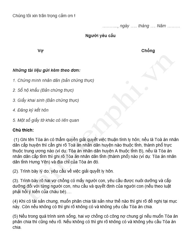 Không xin ly hôn từ Việt Nam