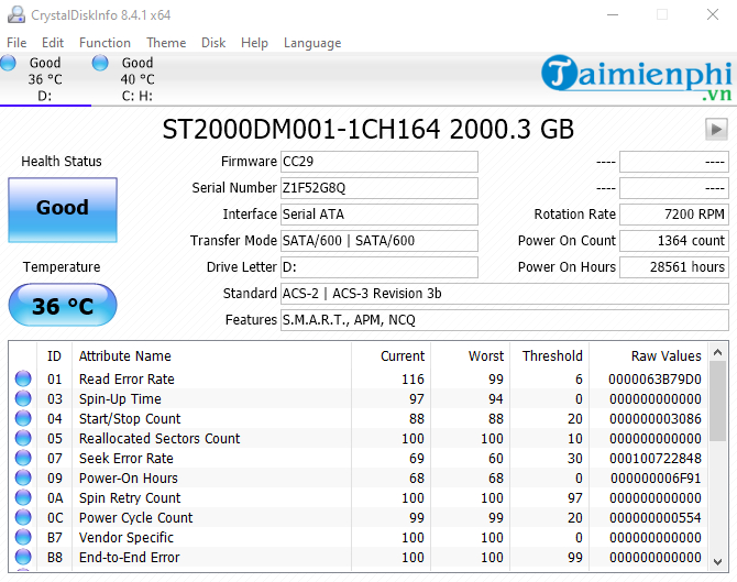 Download phần mềm test ổ cứng - kiểm tra sức khoẻ ổ cứng