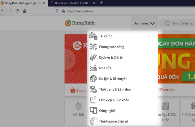 Tải Rủng Rỉnh, tiện ích mở rộng hỗ trợ mua hàng online trên Chrome, Cố