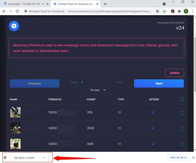 Tải Multiple Tools for Facebook, L.O.C, tải tin nhắn, bảo vệ Avatar FB