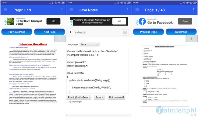 Tải Java Notes, Ứng dụng học lập trình Java cho Android -taimienphi.vn