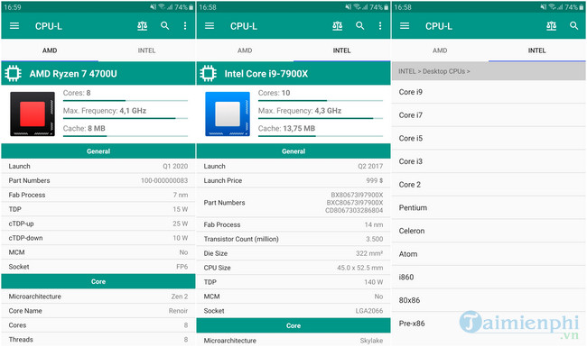 Download CPU L Cho Android - Ứng dụng tìm hiểu thông tin CPU máy tính