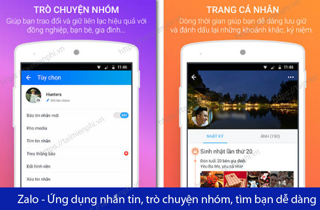 ung dung chat zalo cho android