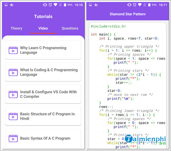 C Android Coding Tải Learn C Programming cho Android, Ứng dụng học lập trình C cho điện