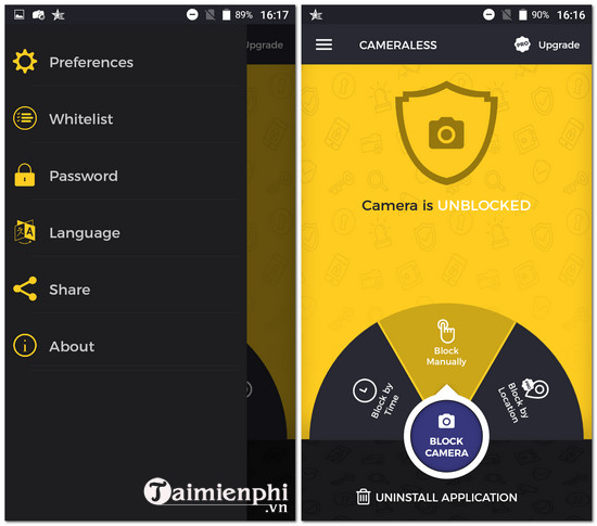 Tải Cameraless cho Android, Ứng dụng vô hiệu hoá camera cho điện thoại