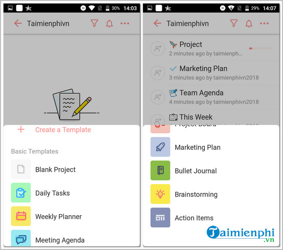 Taskade Task Tree Taskade cho Android, iPhone - Ứng dụng quản lý công việc cho Android