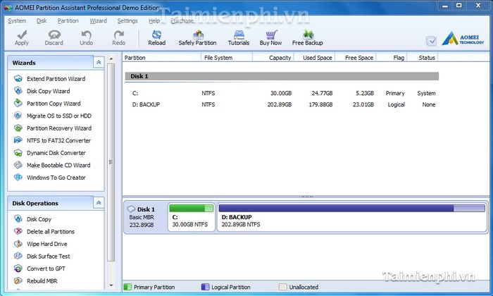 manual for aomei partition assistant pro
