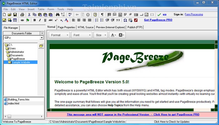 pagebreeze html editor free download