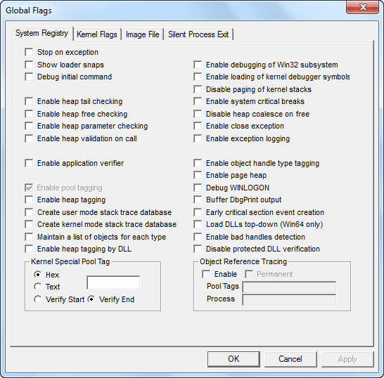 tag debugging tools for windows